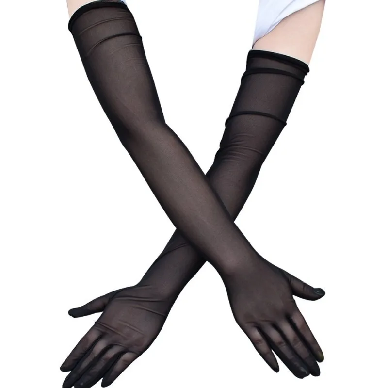 

Black Mesh Gloves for Women Girls Opera Halloween Costume Wedding Bridal