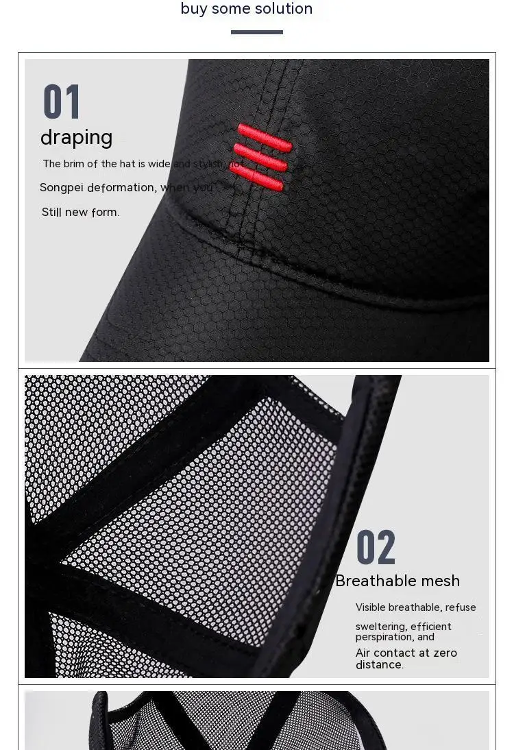 Oversize Big Head Man Plus Size Baseball Cap Spring Summer Thin Fabric Mesh Sun Hat Male Snapback M 55-59cm L 60-64cm