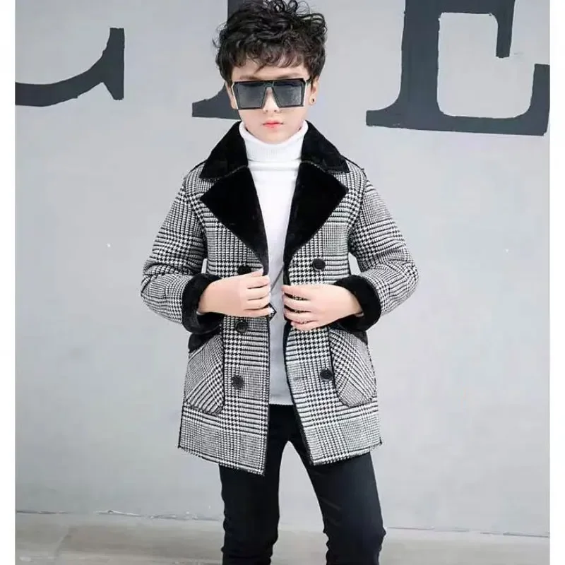 

Age For 3T 4 5 6 7 8 9 10 12 14 Years Children Boys Woollen Coat Thicken Warm Jacket Outwear Autumn Winter Kids Casual Overcoat