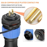 5/10/100 Sets Sp13 Sp17 /SP16 Sp20/sp21 Ip68 Waterproof Aviation Plug Socket Male Female Connector Panel Mounted 2/3/4/5/6/7 Pin 4
