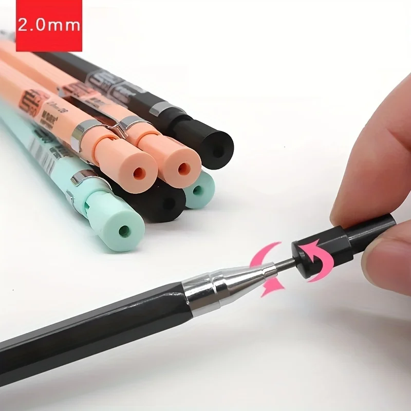 9pcs/set Mechanical Pencil Set Drawing Painting 2.0mm Automatic Pencil 2B Lead Refill Set Supplies Office Writing Stationery 2