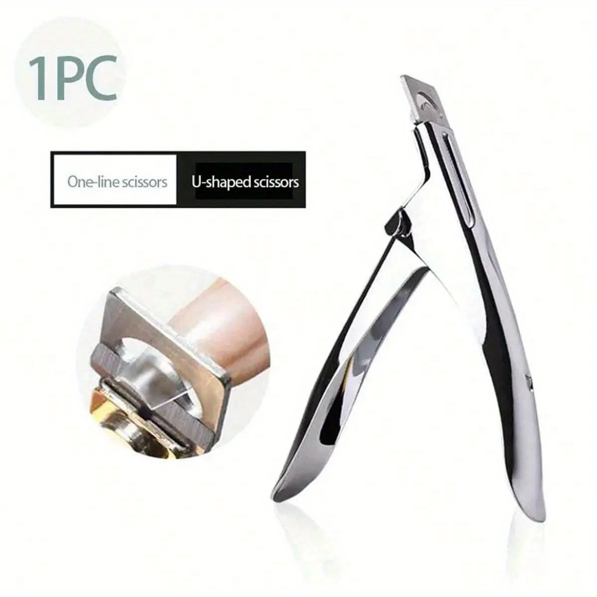 1pc Professionelle Nagel Kapsel Cutter U-Förmigen Falsche Acryl Nagel Tipps Cutter Edelstahl Cut Trimmer Maniküre Schere – Detail 5