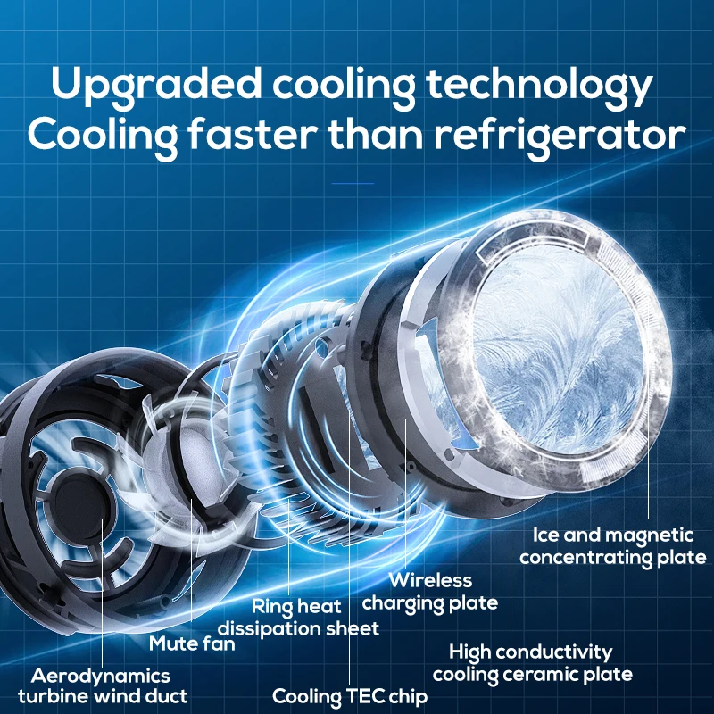 CX02 Phone Semiconductor Magnetic Cooler 10W Wireless Fast Charge For IPhone IPad Semiconductor cooling Strong magnetic