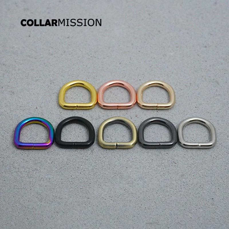 1PC 15mm 비 용접 니켈 도금 금속 D-링 하드웨어 DIY 의류 수하물 배낭 칼라 스트랩 액세서리에 대 한 8 가지 색상