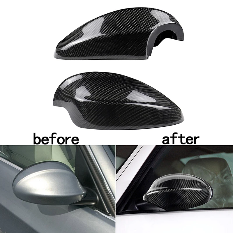 

For BMW 3 Series E90 2005-2008 One Pair Car Rear View Cover Side Mirror Protection Decoration Caps Black Real Carbon Fiber Parts