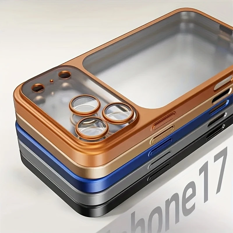 Luxury Frosted Transparent PC Hard Case with Built-In Lens Protection