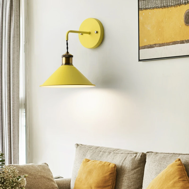 Nordic creative bedroom wall lamp color macaron lamp with corridor corridor staircase wall simple bedside