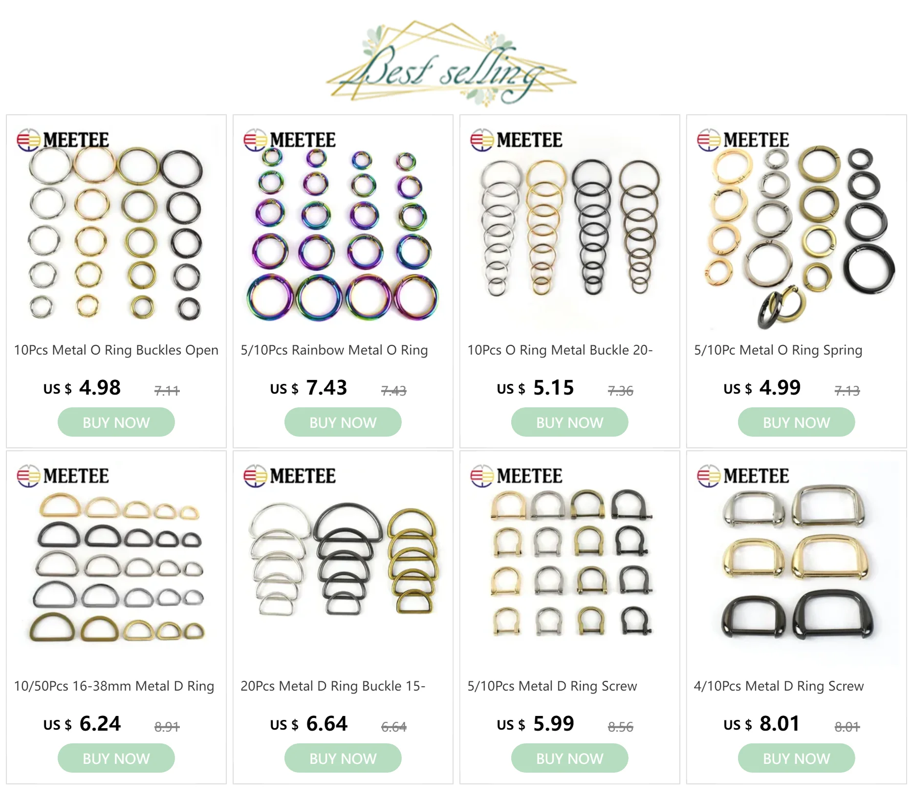 10 Stück O-Ring Metallschnalle 20–50 mm runde Taschengurtverschluss Schuhe Handtasche Kleidung Gurtband Haken Gürtel DIY Hardware Nähzubehör – Detail 1