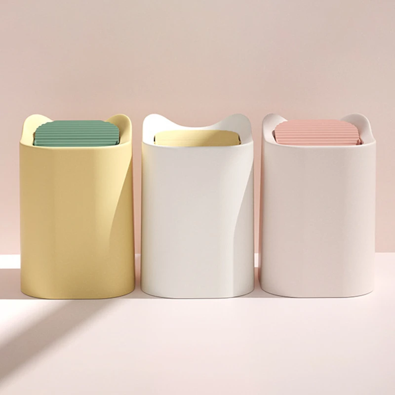 

New Mini Small Waste Bin Desktop Garbage Trash Can Plastic Home Office Table Trash Can Dustbin Basket Household Sundries Barrel