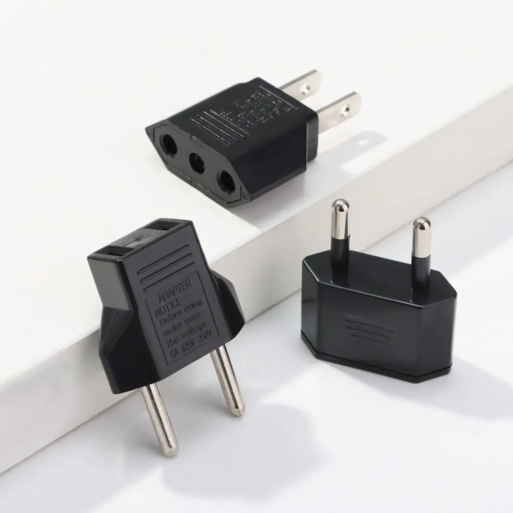 Plug Adapter 2 pin 4.0mm European EU To US plug Power Converter Electrical Socket Outlet US To EU American Travel Adapter 1PC