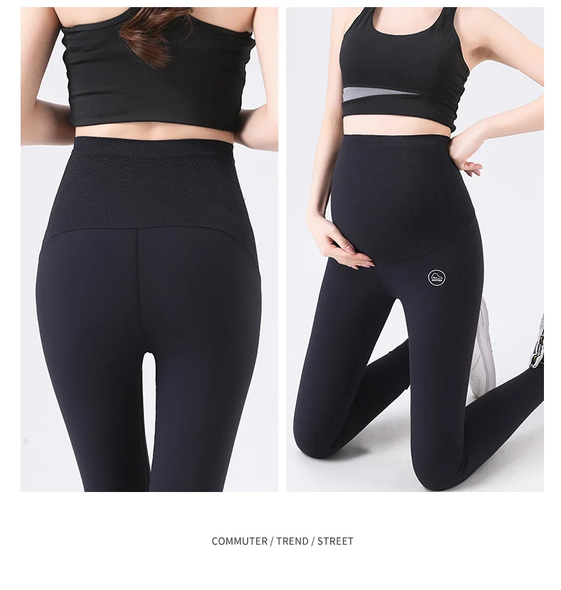 Fattened Large Size Maternity Shark Skin Leggings 100kg Spring and Autumn Fashion Elastic Yoga Sports Trousers Summer