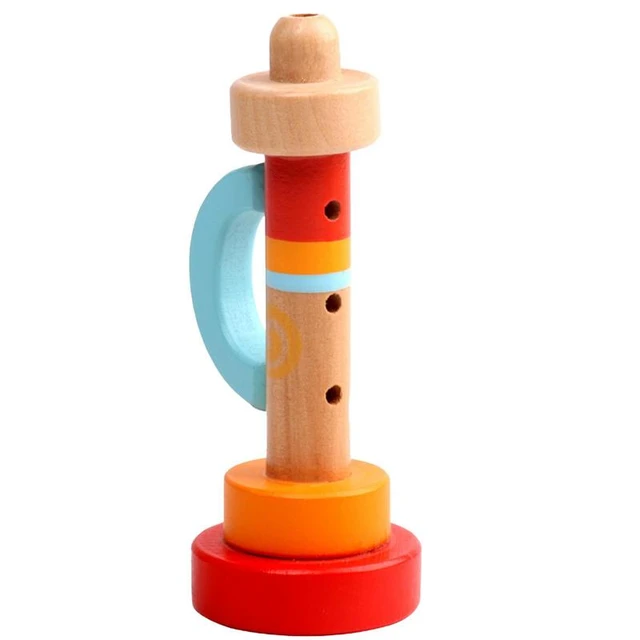 3 piezas de instrumentos musicales de madera juguetes pequeños Buglet  silbato vertical de madera pequeños altavoces trompeta juguete niños  juguete