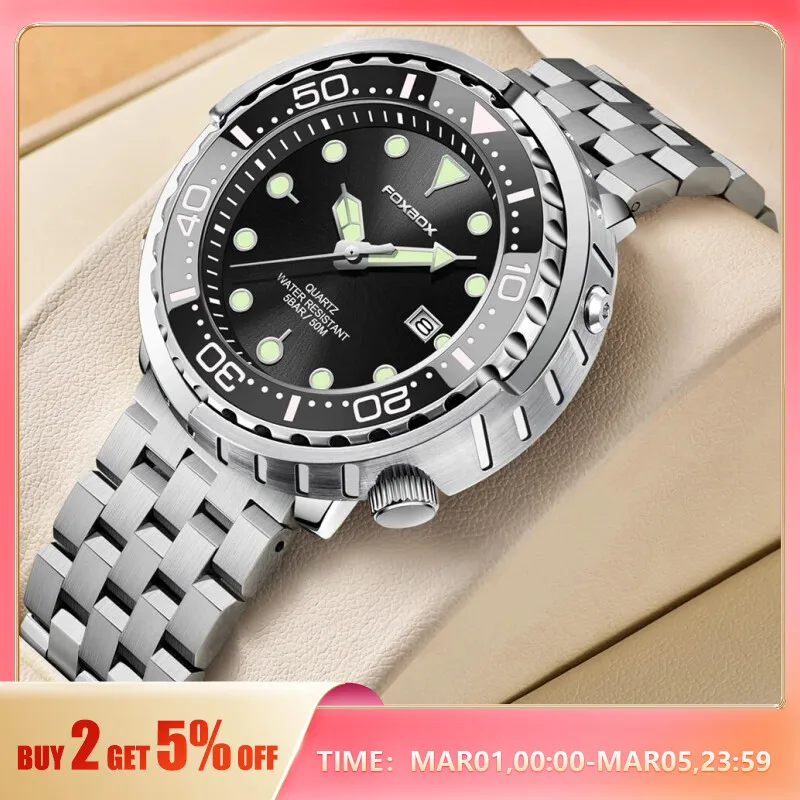 SUPBRO Orologio Sportivo Uomo Analogico Quarzo 40mm – Impermeabile 30m Con Datario E Cinturino In Maglia Acciaio - 3