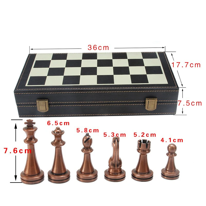 Peças de xadrez profissional metal internacional 30*30cm mesa dobrável  jogos com caixa de madeira crianças e ornamentos de presente aldult novo -  AliExpress