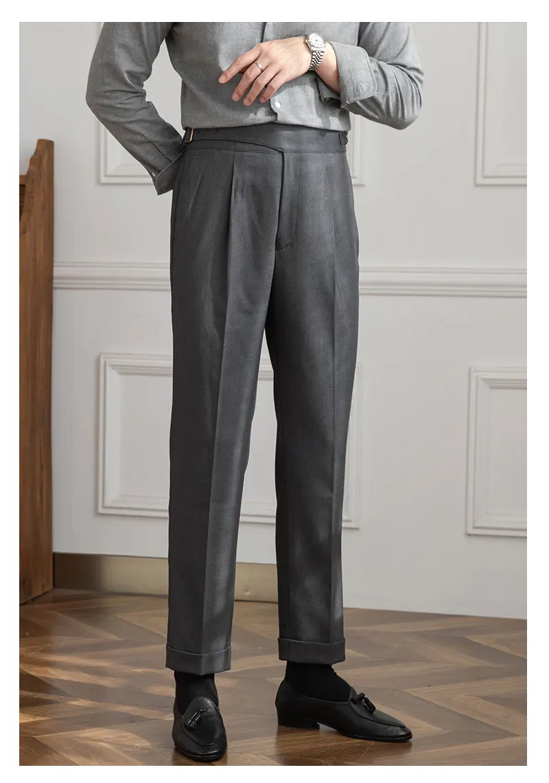 Herr. Deer Three Neue Herbst Italienische Retro Neapel Hohe Taille Gerade Hosen Modische Casual Hosen für Männer – Detail 18
