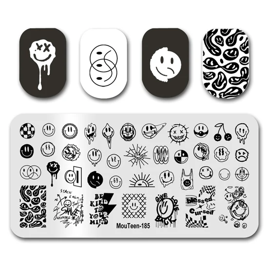 Nail Stamp MouTeen168 Comics And Animation Art Nail Stamping Plates Manicure Set For Nail Art Stamper 5