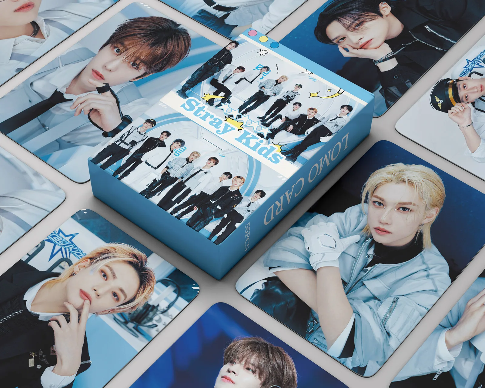 

55 шт./набор Kpop бродячие Детские ломо-карты веер для встреч Феликс Hyunjin Jisung фотокарты