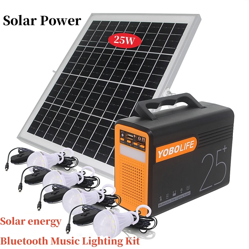 Portable Power Station Solar Panel Power Storage 25200mAh LiFePO4 Generator System Lighting USB Charging Home Outdoor Camping