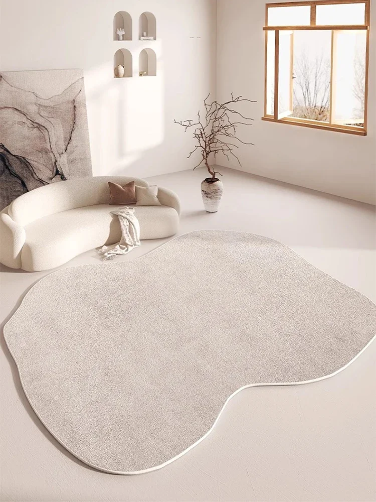 Modern Irregular Living Room Carpet Abstract Marble Texture Carpet Black Gray Gradient Decorative Rug TPR Non-Slip Cloakroom Rug 4