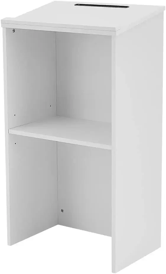 Portable Podium Stand Hostess Stand Desk with Adjustable Shelf for Churches, Lectern Classrooms, Office (White) USA 4