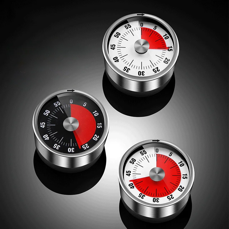 

Stainless Steel Timer Kitchen Visualization with Magnetic Suction Time Reminder Student Portable Mechanical Timer kitchen timer