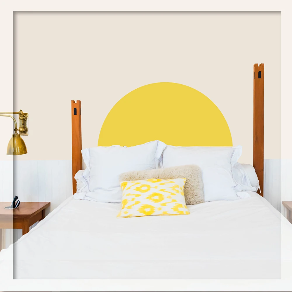 

Настенные наклейки с изголовьем кровати, Современные геометрические украшения, полукруглые наклейки с аркой, украшения для гостиной и спальни