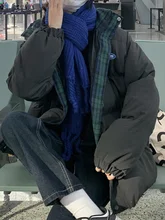 

Women Down Cotton Jacket Winter Female Solid White Black Parkas Jacket Thickened Cotton Coat