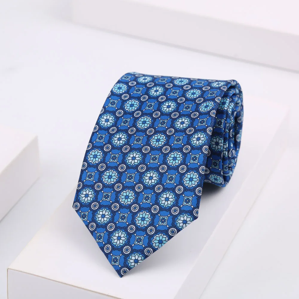 Herren-Krawatte aus Seidenimitat, 8 cm breit, weich, glatt, grün, rot, blau, kariert, gepunktet, bedruckt, für Hochzeit, Business, Party – Detail 15