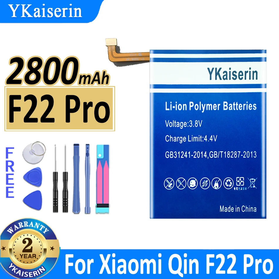 

2800mAh YKaiserin Battery F22 Pro For Xiaomi Qin F22Pro Mobile Phone Batteries