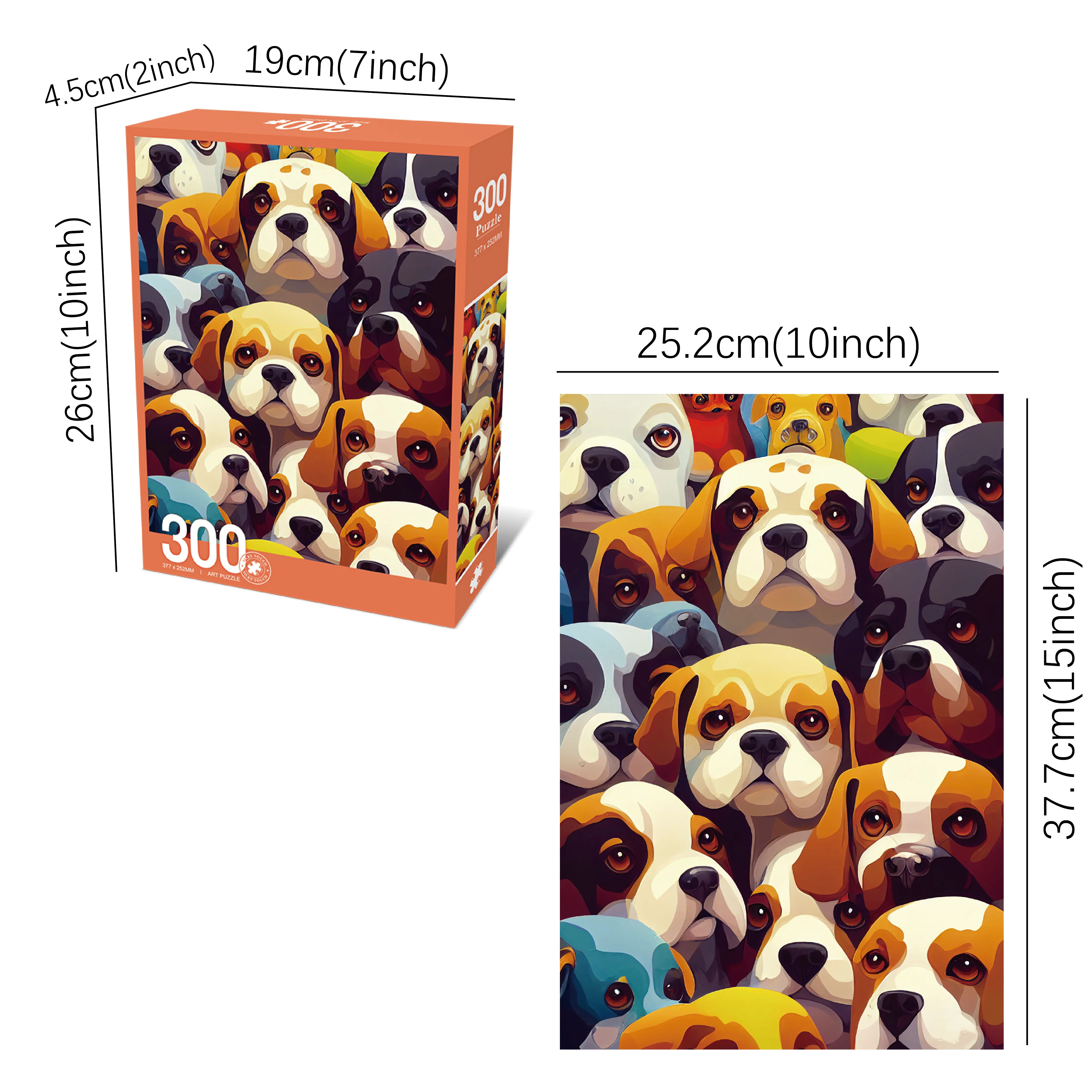 Jigsaw Puzzles for Adults/Kids 300 Pieces Group Cute Dogs Jigsaw Puzzles Families Games Toy for Home Art Decor Puzzles 15" x 10" 2