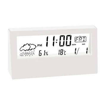 Thermo-Hygrometer Clock Creative Weather Display Electronic Alarm CLock Bedhead Electronic Clock Temperature And Humidity 2