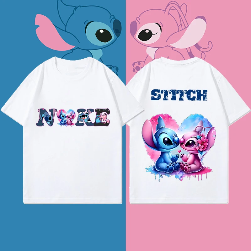 Lilo Stitch Parent-child Suit Children's T-shirt Kawaii T-shirt Anime Cartoon Family Casual Clothing Girl Boy Fashion Y2k Top 3
