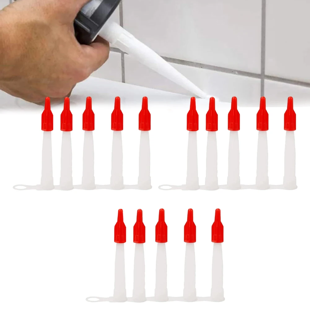 

15Pcs Silicone Caulk Nozzle Applicator With Base Caulking Finisher Sealant Finishing Tool Kitchen Bathroom Sink Sealing Glue Tip