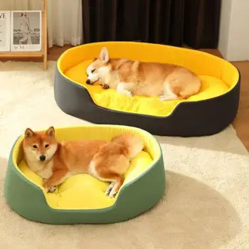 애완견 침대 소형견 중형견 대형견용 따뜻한 쿠션 수면 침대 방수 바구니 고양이 집 개집 매트 담요 애완 동물 제품
