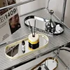 Glass Mirror Decorative Storage Tray For Makeup Dessert Plate Jewelry Necklace Bracelet Table Perfume Wedding Brides 5