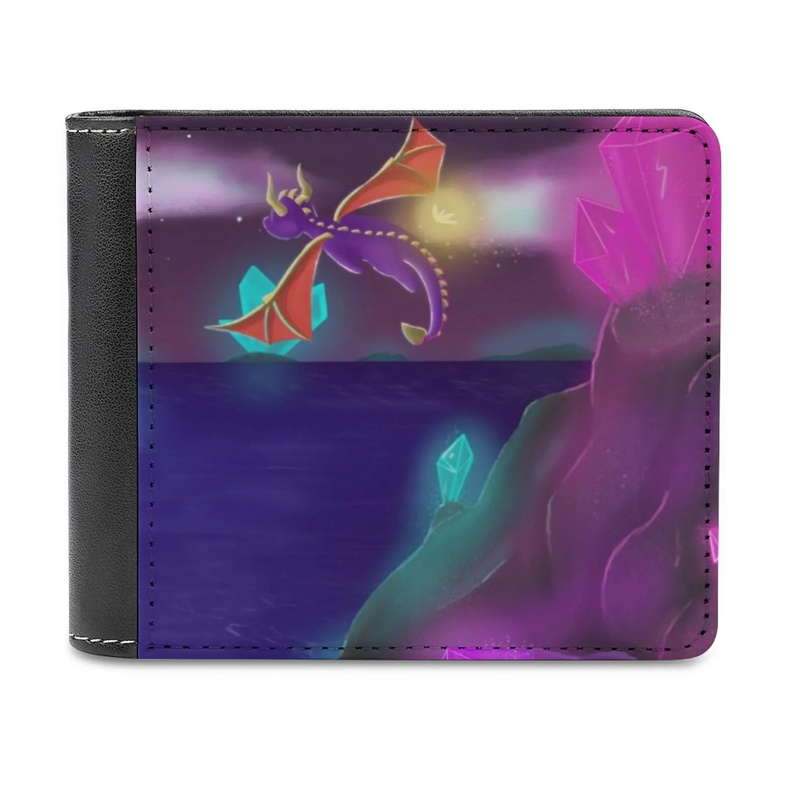 Portafoglio Da Uomo Spyro Night Flight Portafoglio In Pelle Portafoglio Di Lusso Portafoglio Per Carte Uomo Donna Spyro Spyro The Dragon Retro Gaming 
