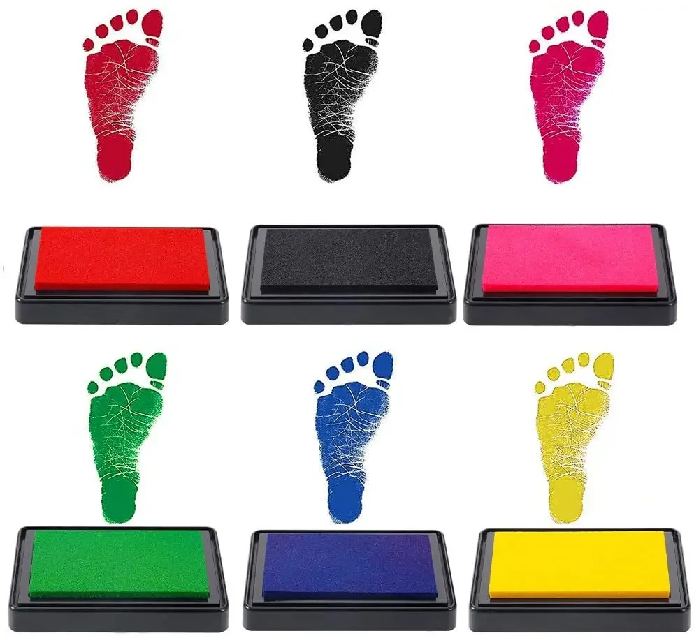 Newborn Baby DIY Hand And Footprint Kit Ink Pads Photo Frame Handprint Toddlers Souvenir Accessories Safe Clean Baby Shower Gift ink pads,hand and footprint kit