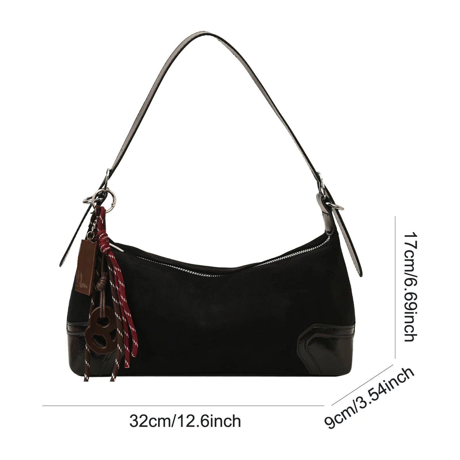 Faux Suede Solid Color Top Handle Handbag Lightweight Work Tote Purse for Girls Woman Birthday Gifts