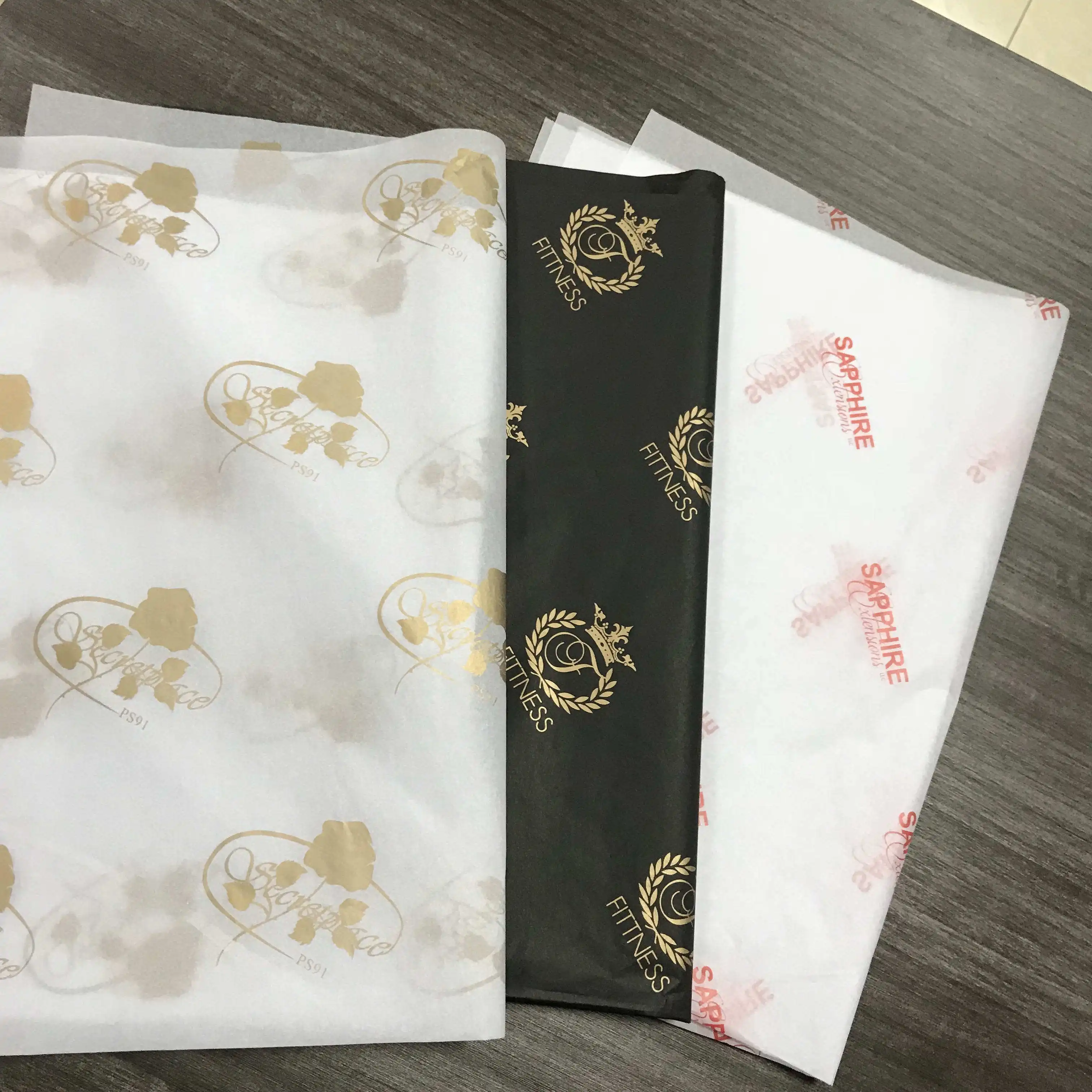 Food Paper Grease Proof Paper Custom Logo Printed Food Wrap White