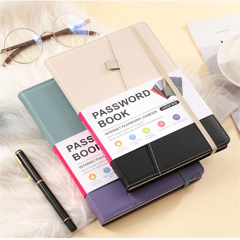 Password book A5 notebook password keeper books with alphabetical labels for computer internet address site logins laptop organizer