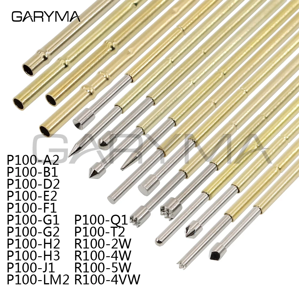 Pogo Pins 100 Stück – P100-E2 Federkontakt, Konischer Kopf, 1,5 Mm, 33,3 Mm Länge, Für PCB-Test