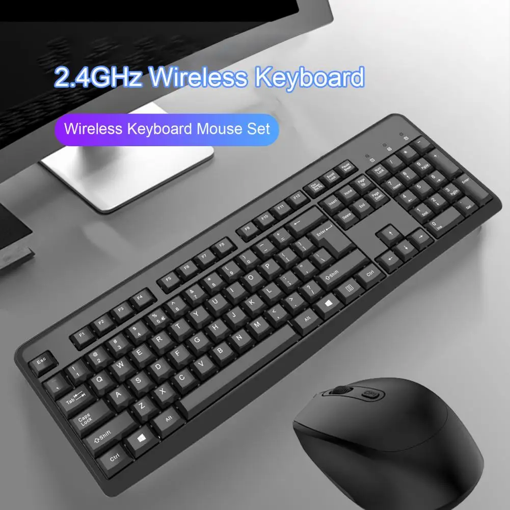 

Computer Keyboard Mouse Set Convenient Sensitive Button 2.4GHz Desktop Wireless Keyboard Mice Combo for Home