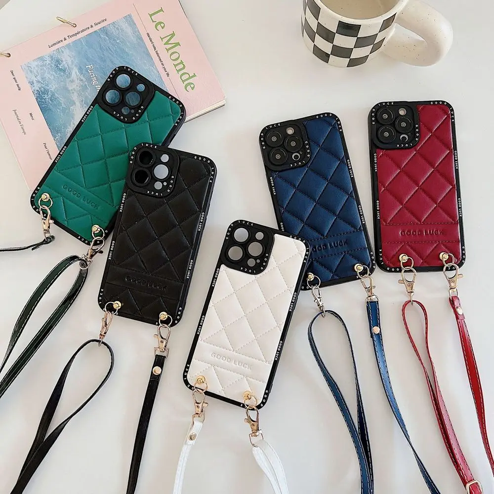 Leather Crossbody Lanyard iPhone Case For iPhone 13 12 Pro Max 12 11 X