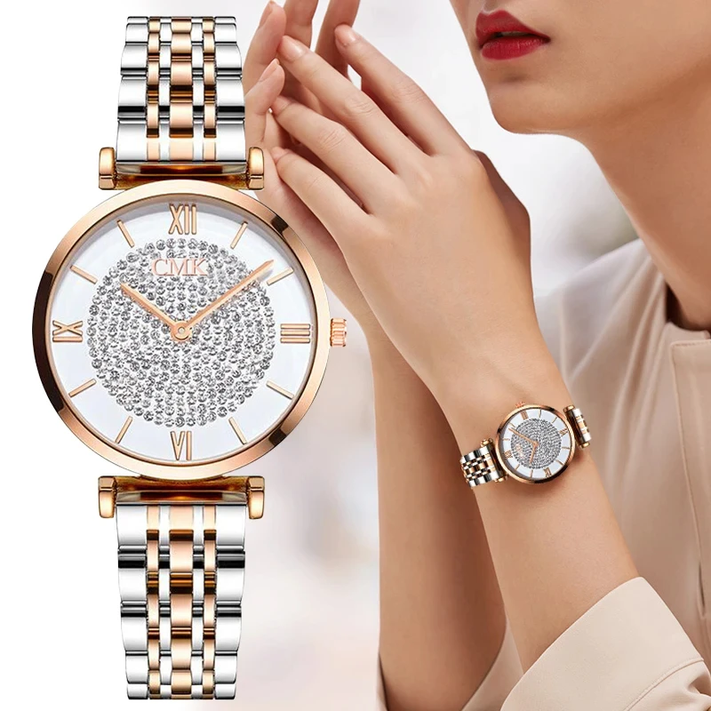 

Simple Elegant Ladies Watch Zegarek Damski Stainless Steel Metal Women's Wrsiwtwatch Relogio Feminino Saati