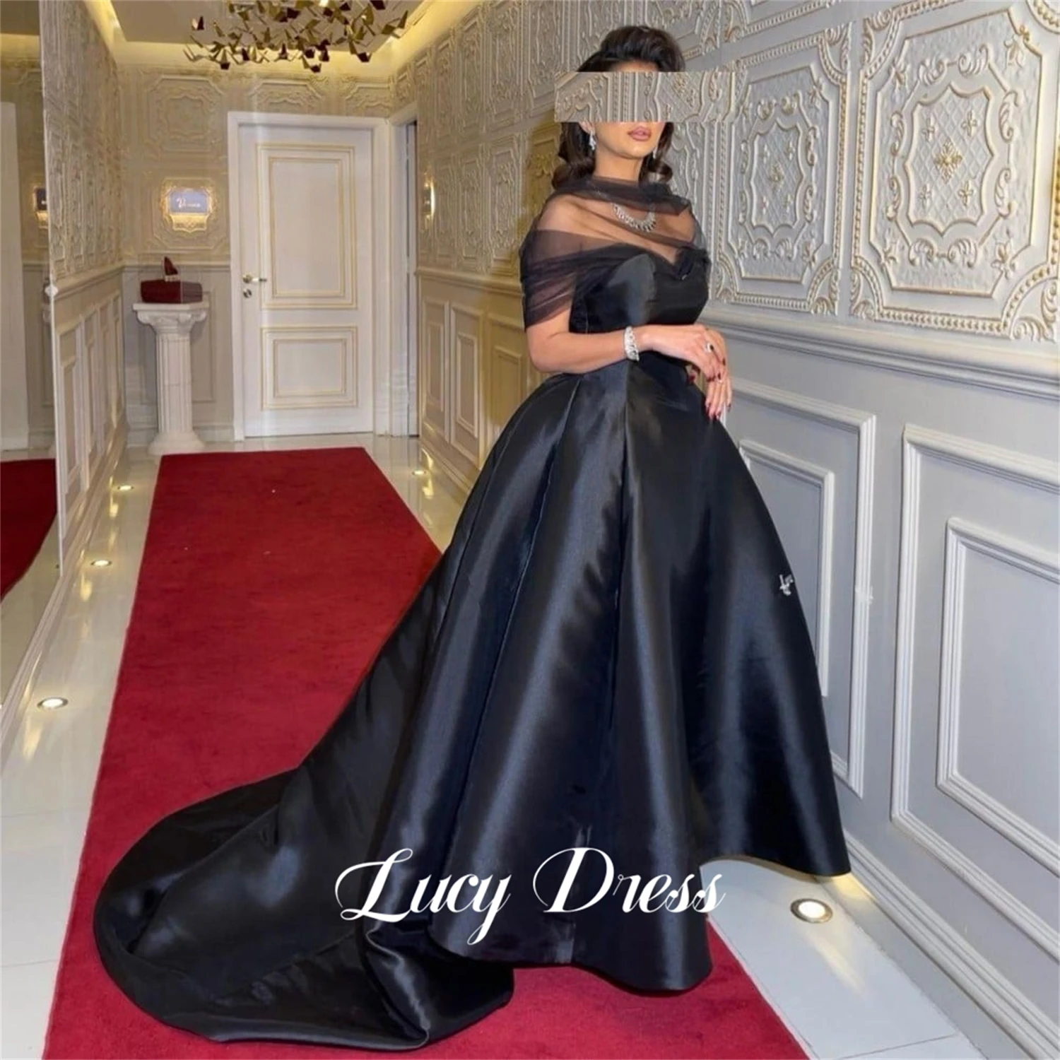 

Lucy Line A Evening Dress Grace Mesh Decoration Eid Al-fitr Satin Women's Elegant Dresses 2024 Luxury Party Wedding Prom 2024