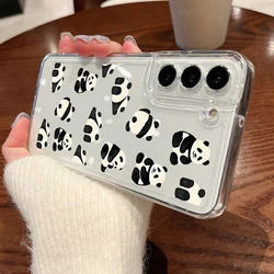 Panda Pattern Clear Silicone Phone Case for Samsung A56 5G (A606)