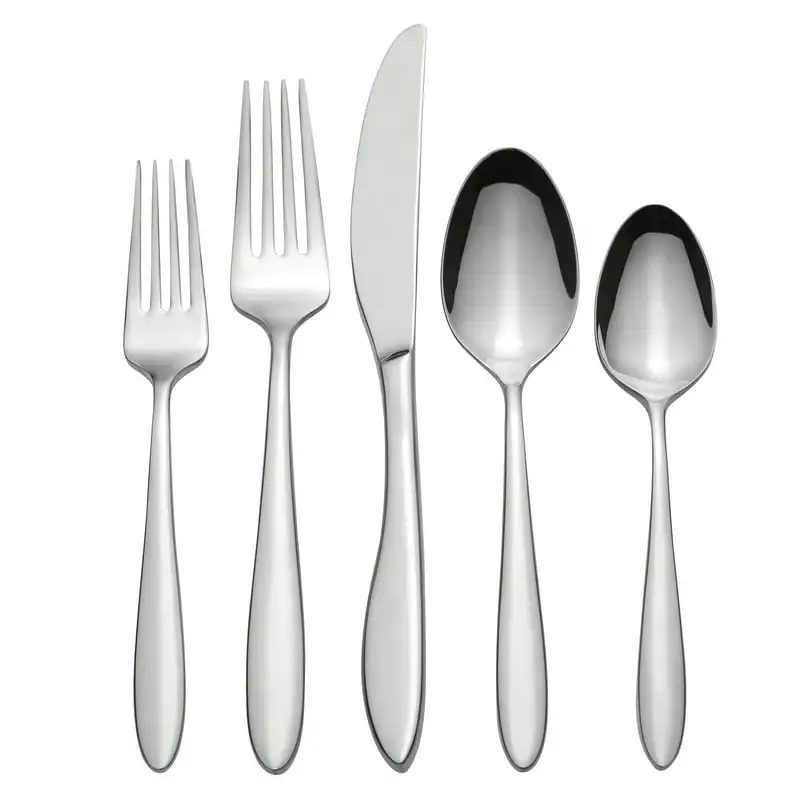 

20-Piece Stainless Steel Silverware Set, Service for 4 Steak knife set Portable tableware Steak knives Butter dish Chopstick and