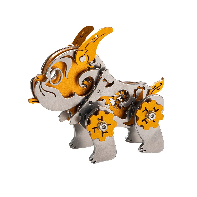 Puzzle 3D Zodiac Dog Metal Model Building Kit Animali Meccanici Zodiac Dogs Jigsaw Giocattolo Di Assemblaggio Fai Da Te Per Adulti Teens Gift