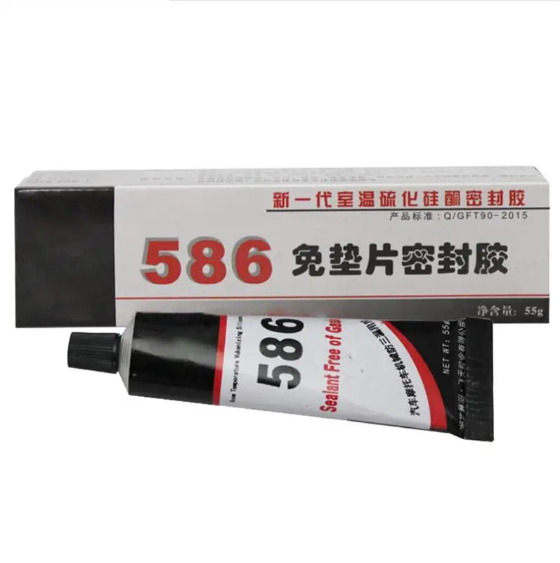 

High Quality 586 Black Silicone Free Gasket Waterproof To Oil Resist High Temperature Sealant Repairing Glue 55g