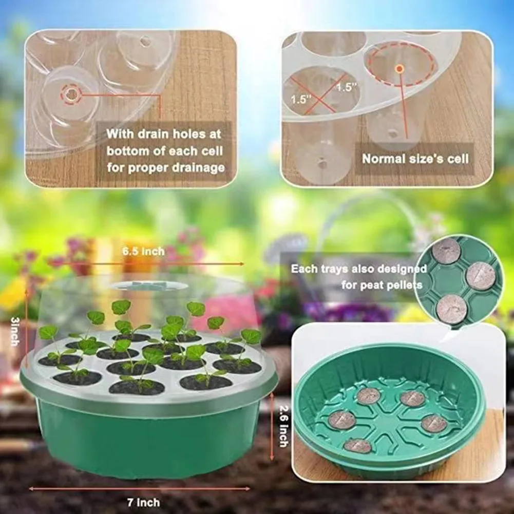 1PC 13 Holes Nursery Pots Plant Flower Pot Tray Plastic Plant Growing Box Vegetable Fruit Sprout Hydroponic Tray Garden Supplies